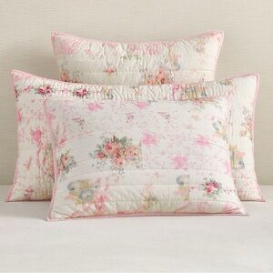 LoveShackFancy Pink and Cream Floral Pillow Set (2 included)